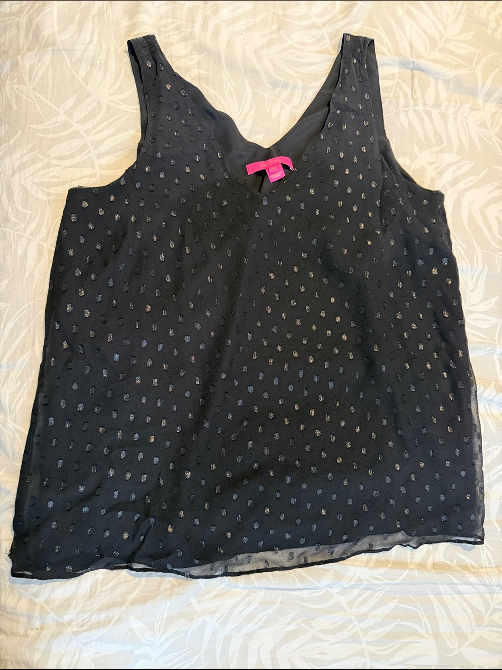 Lily Pulitzer Black Polka-Dot V-Neck Camisole